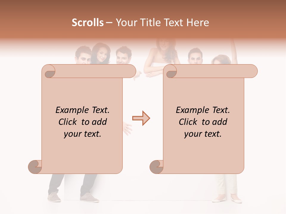 Text Pointing Model PowerPoint Template
