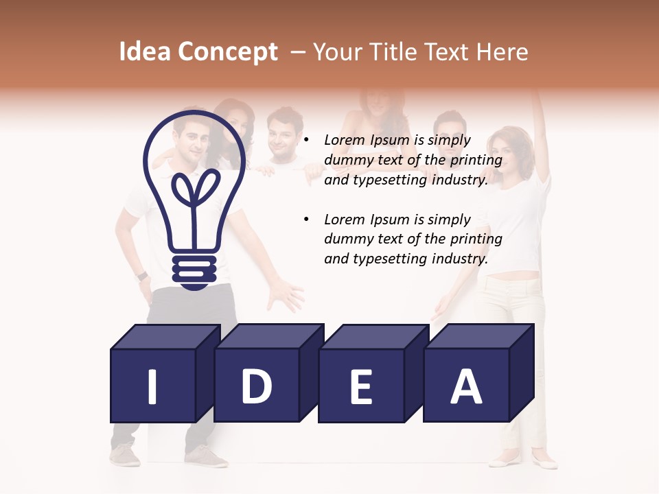 Text Pointing Model PowerPoint Template