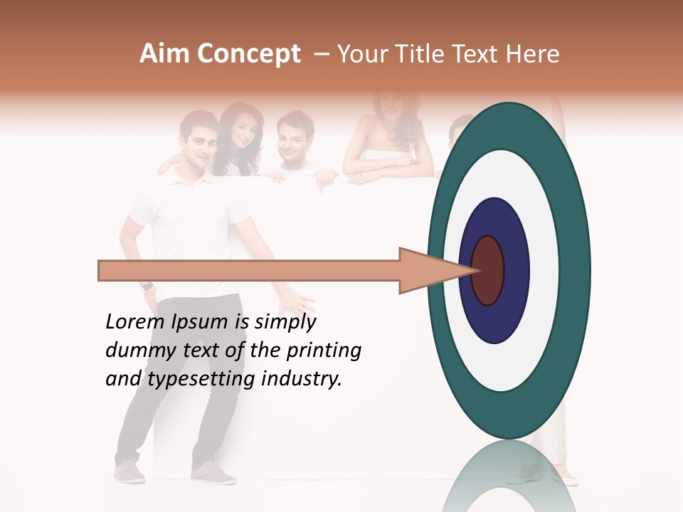 Text Pointing Model PowerPoint Template