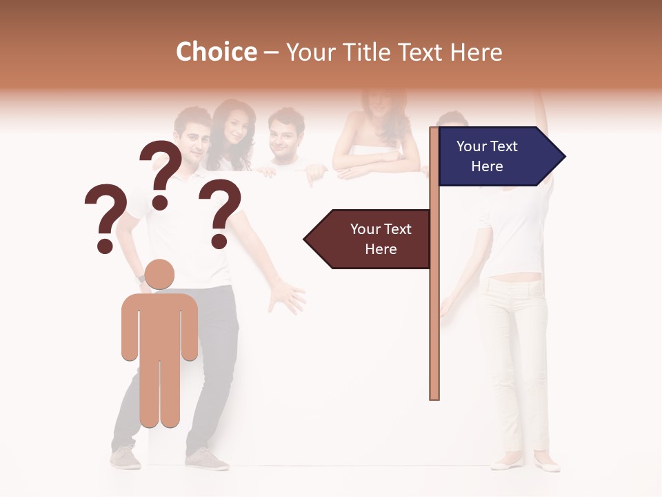 Text Pointing Model PowerPoint Template