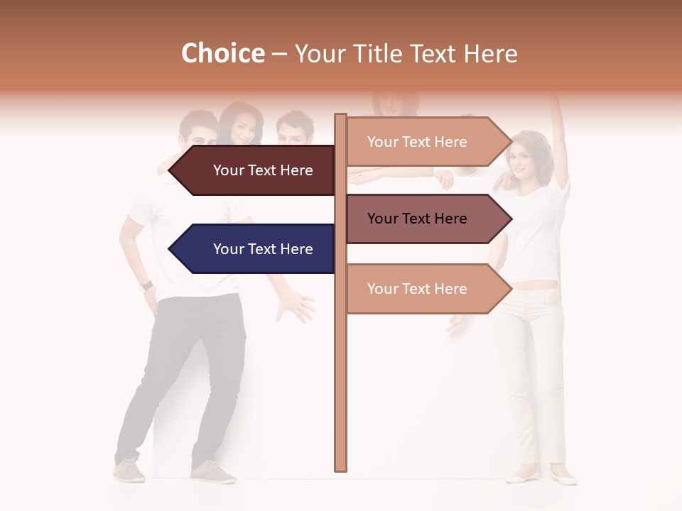 Text Pointing Model PowerPoint Template