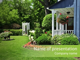 Private Decorated Yard PowerPoint Template