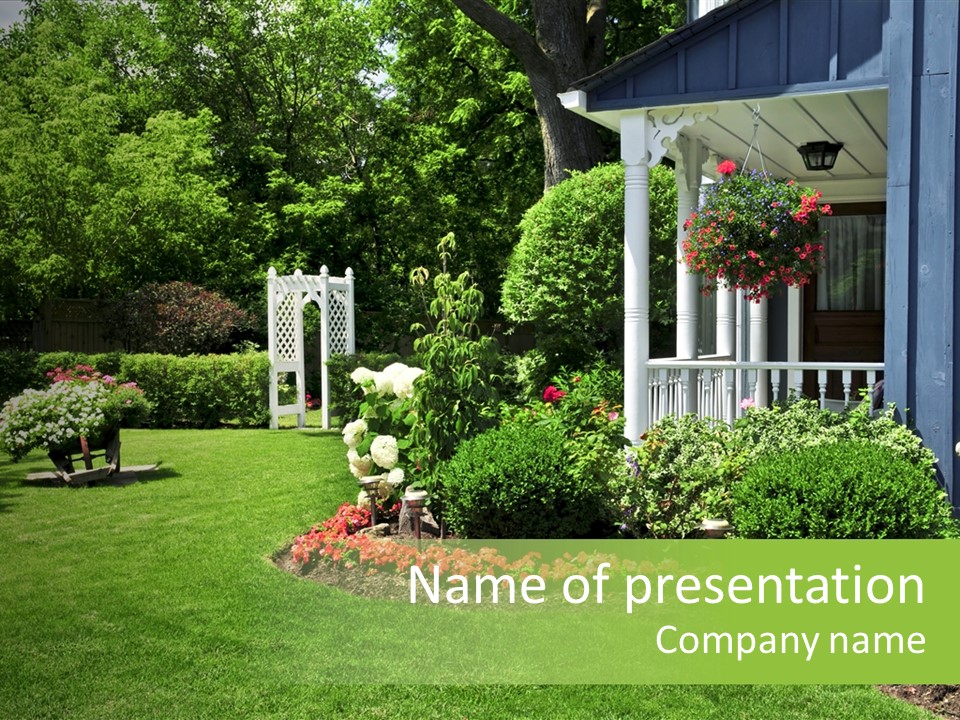 Private Decorated Yard PowerPoint Template