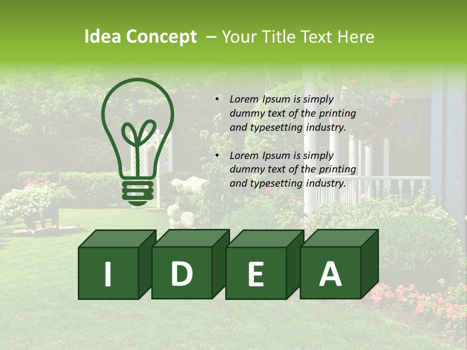 Private Decorated Yard PowerPoint Template