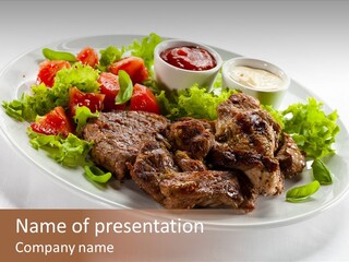 Meat Eating Plate PowerPoint Template