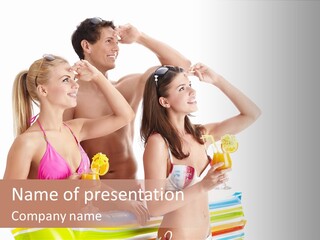 Mattress Summer Tan PowerPoint Template