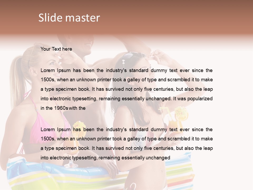 Mattress Summer Tan PowerPoint Template