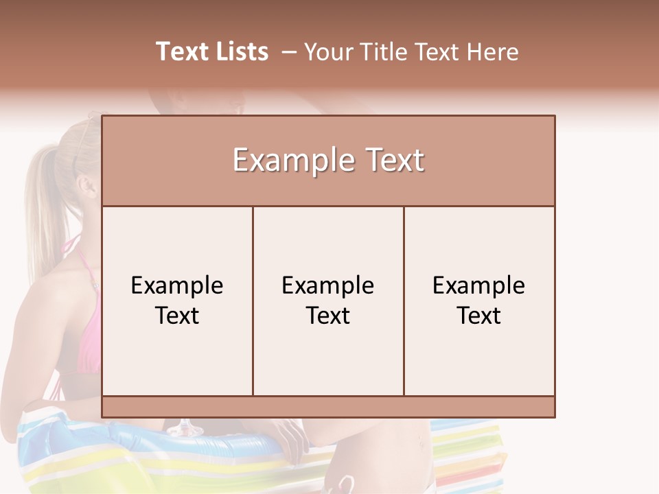 Mattress Summer Tan PowerPoint Template