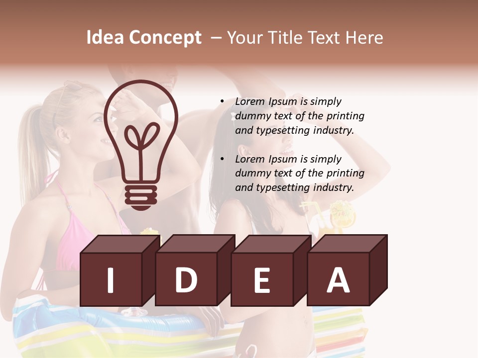 Mattress Summer Tan PowerPoint Template