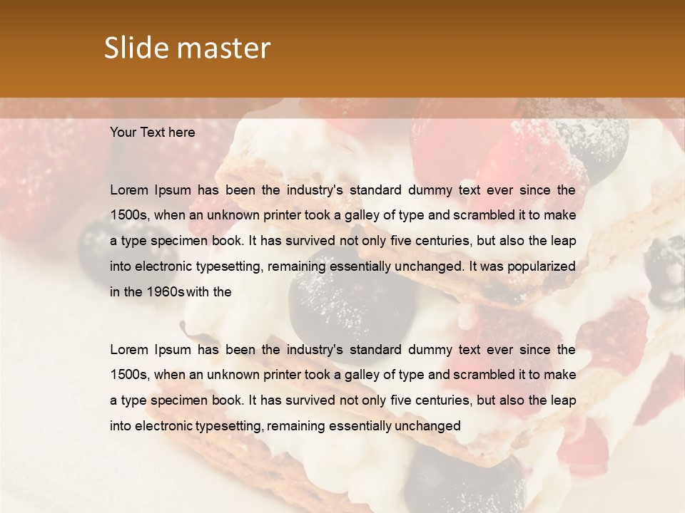 Blueberry Gourmet Whipped Cream PowerPoint Template