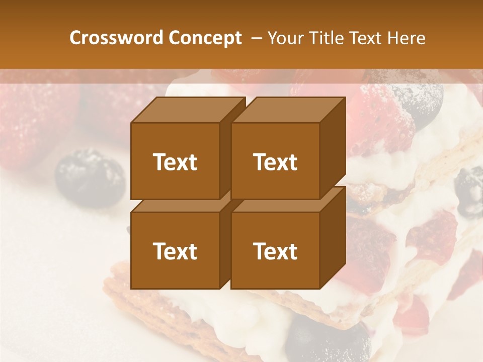 Blueberry Gourmet Whipped Cream PowerPoint Template