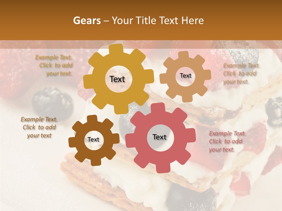 Blueberry Gourmet Whipped Cream PowerPoint Template