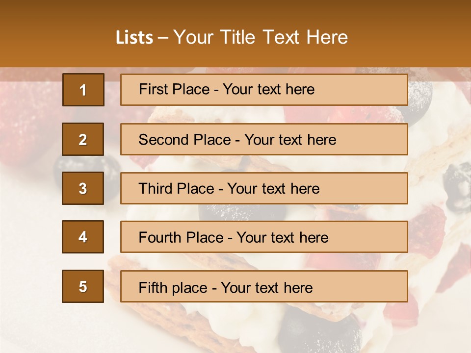 Blueberry Gourmet Whipped Cream PowerPoint Template