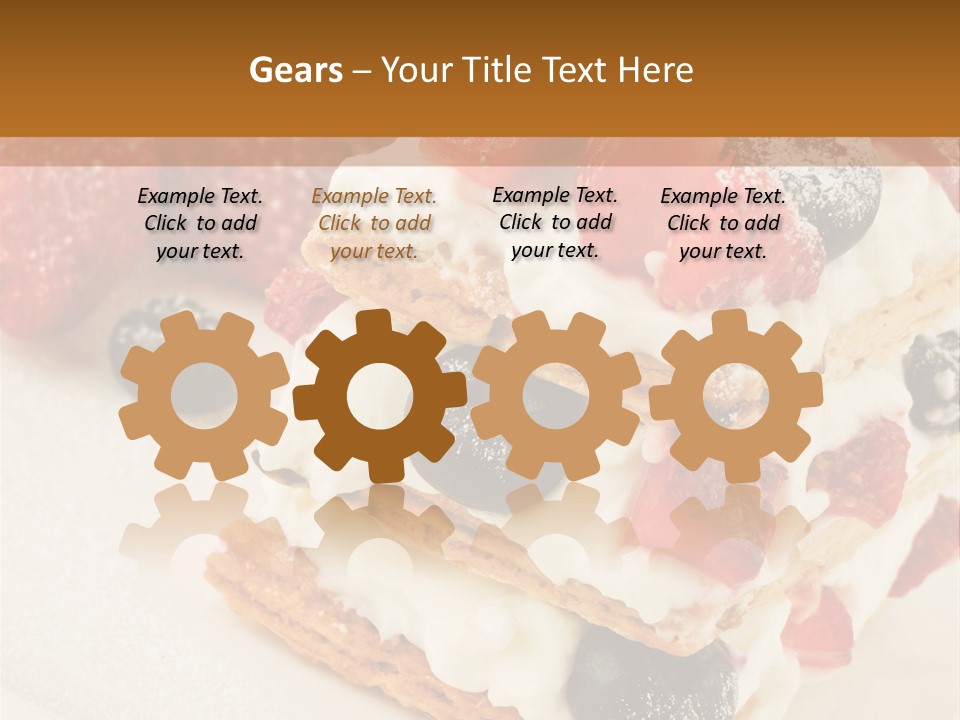 Blueberry Gourmet Whipped Cream PowerPoint Template