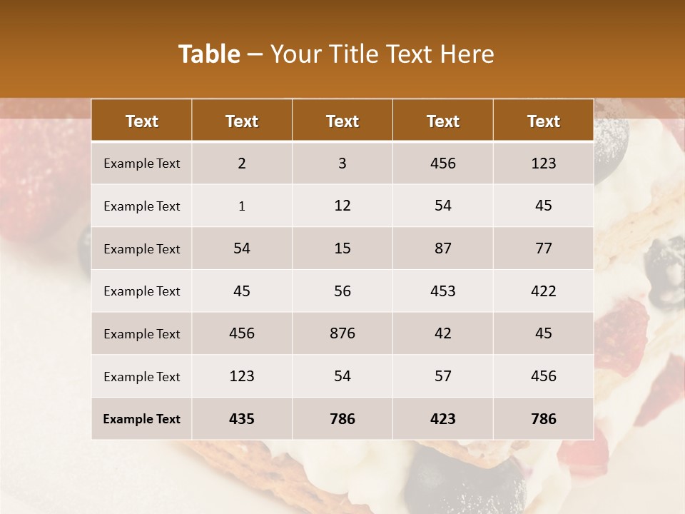 Blueberry Gourmet Whipped Cream PowerPoint Template