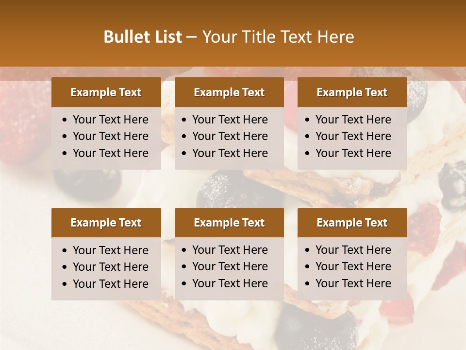 Blueberry Gourmet Whipped Cream PowerPoint Template