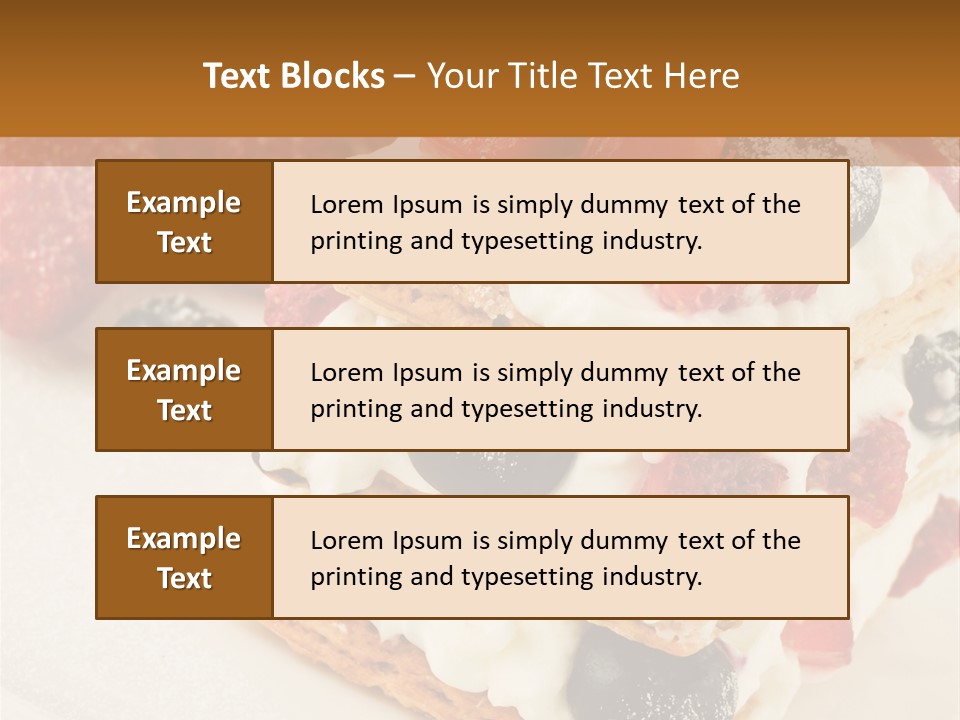 Blueberry Gourmet Whipped Cream PowerPoint Template