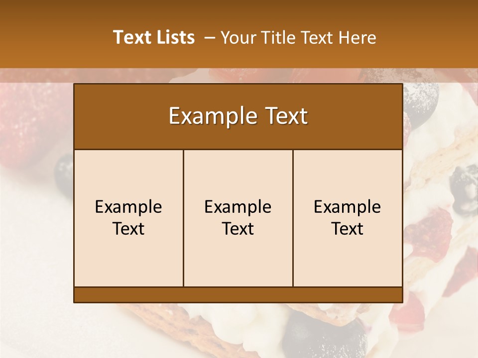 Blueberry Gourmet Whipped Cream PowerPoint Template