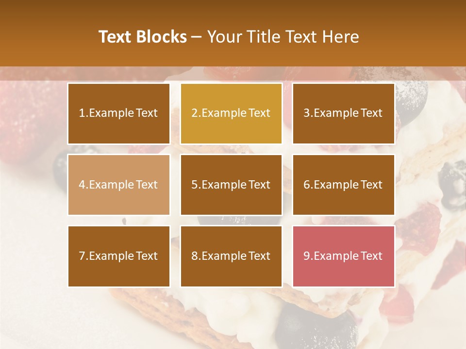 Blueberry Gourmet Whipped Cream PowerPoint Template