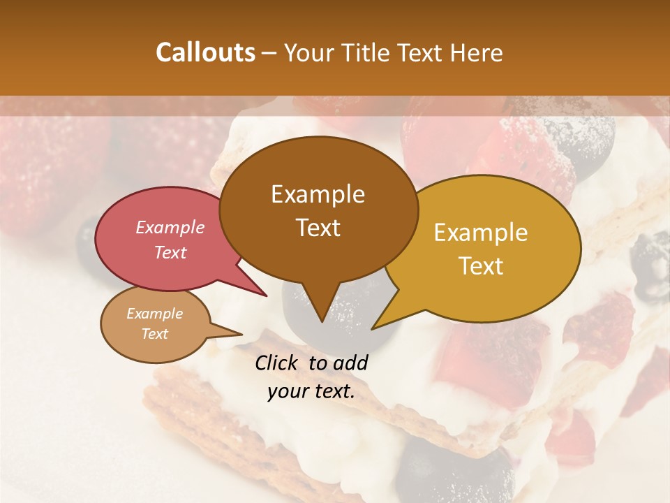 Blueberry Gourmet Whipped Cream PowerPoint Template