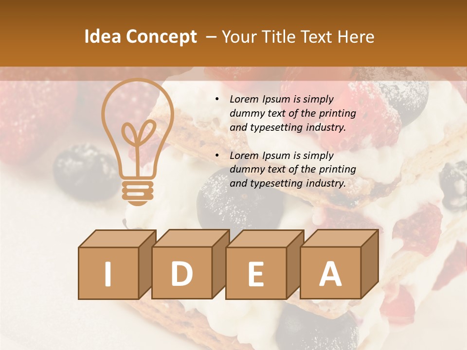 Blueberry Gourmet Whipped Cream PowerPoint Template