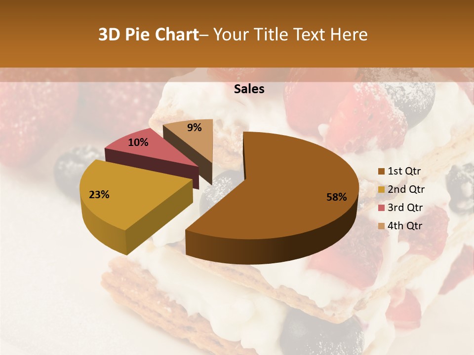 Blueberry Gourmet Whipped Cream PowerPoint Template