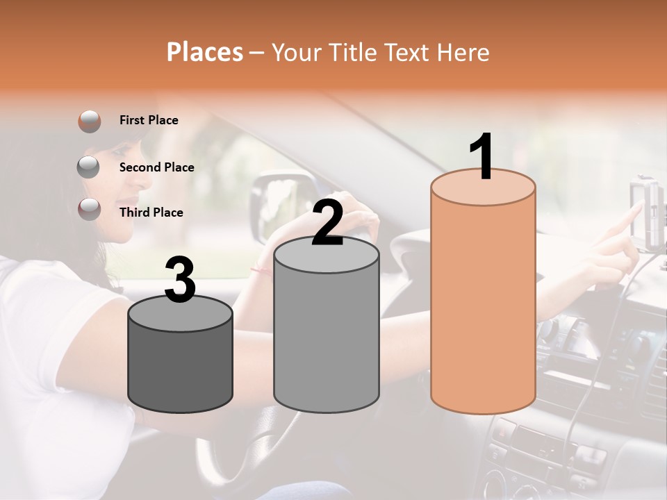 Wheel Use Woman PowerPoint Template