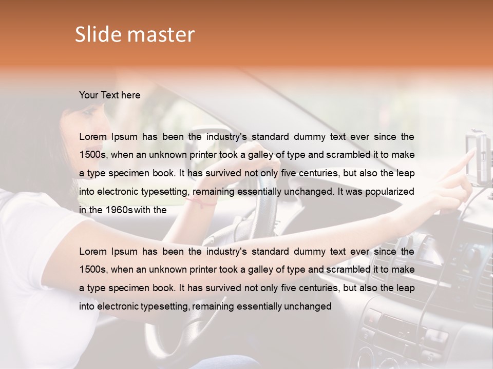 Wheel Use Woman PowerPoint Template