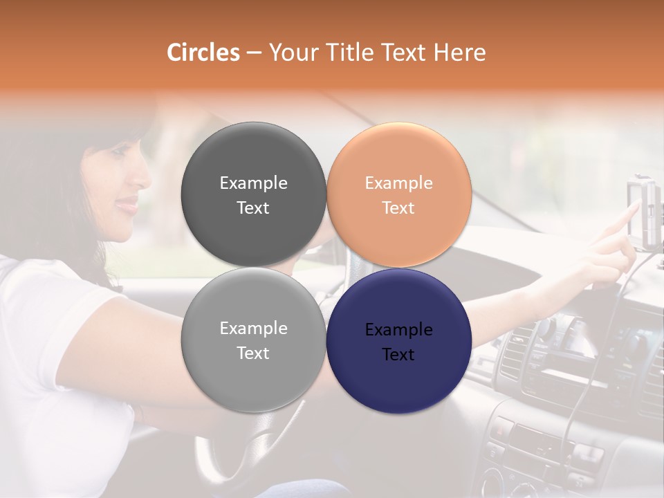 Wheel Use Woman PowerPoint Template