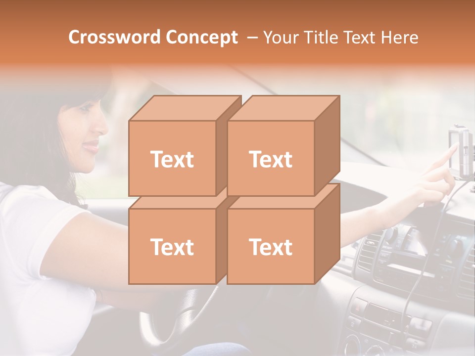 Wheel Use Woman PowerPoint Template