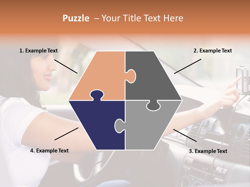 Wheel Use Woman PowerPoint Template