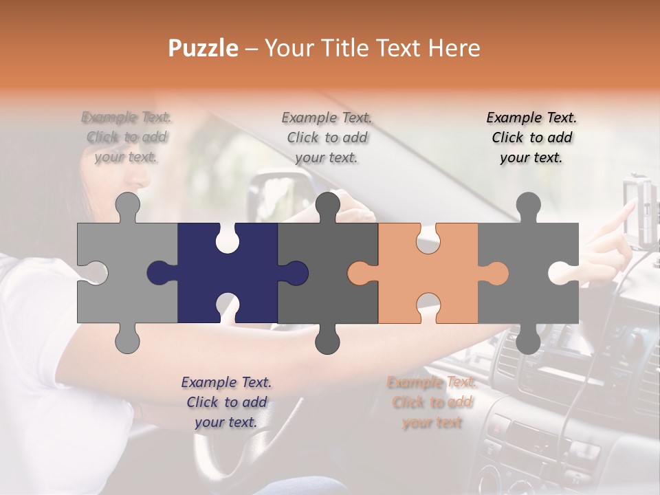 Wheel Use Woman PowerPoint Template