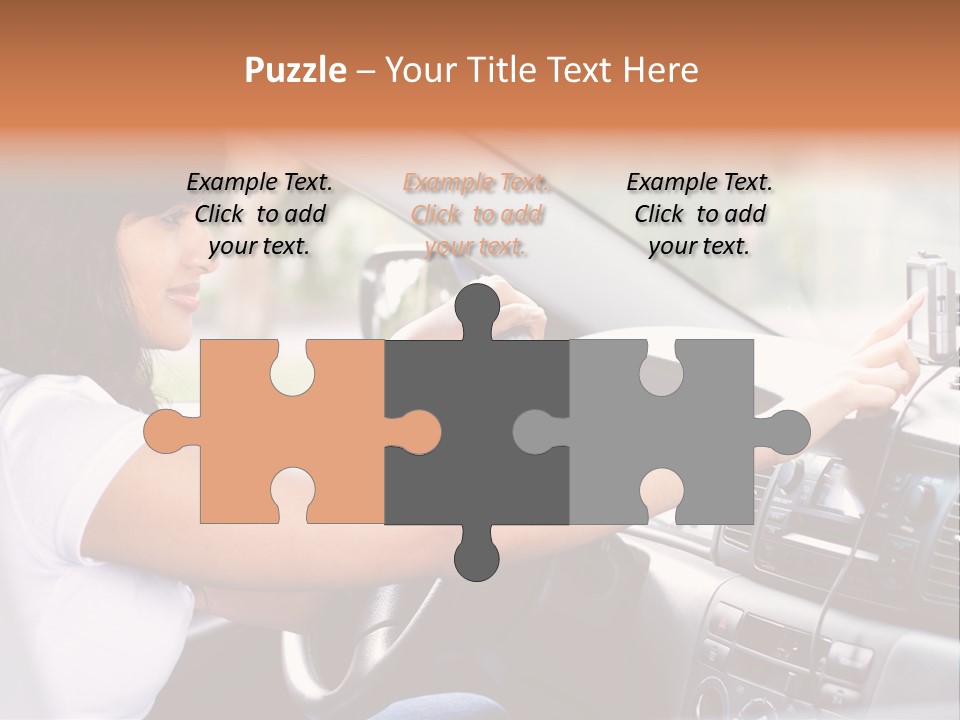 Wheel Use Woman PowerPoint Template