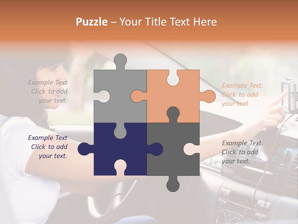 Wheel Use Woman PowerPoint Template
