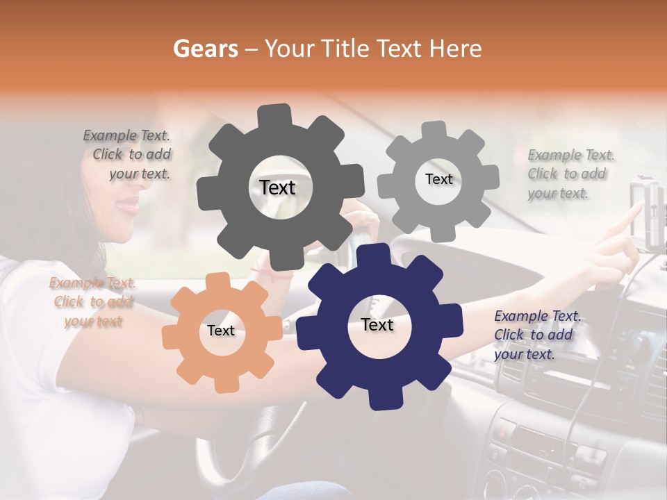 Wheel Use Woman PowerPoint Template