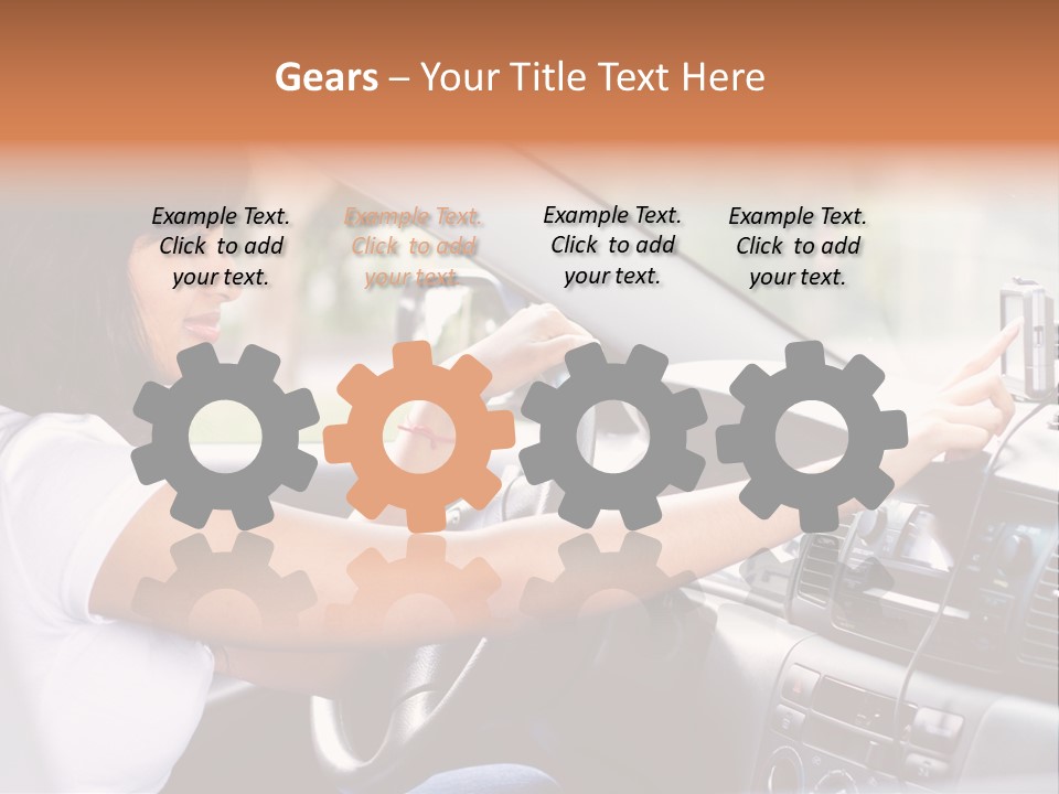 Wheel Use Woman PowerPoint Template