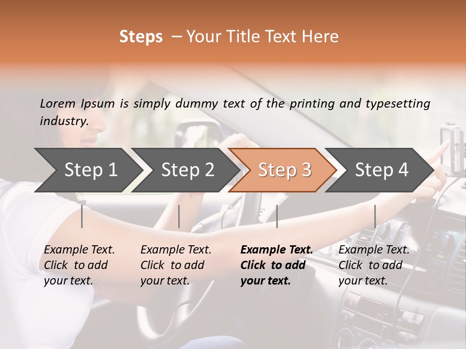 Wheel Use Woman PowerPoint Template