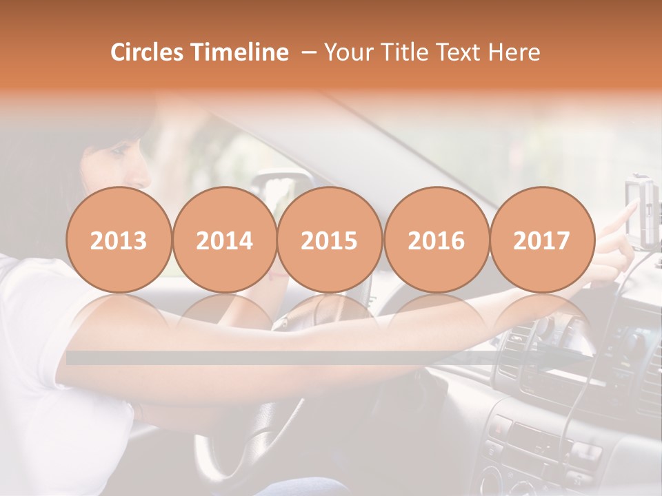 Wheel Use Woman PowerPoint Template