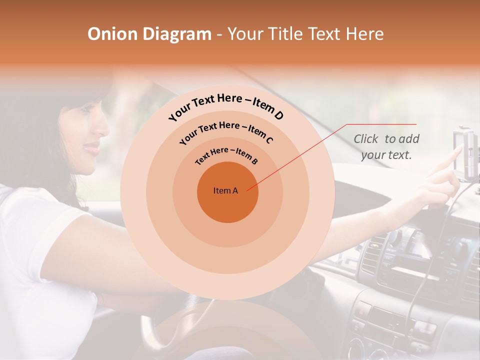Wheel Use Woman PowerPoint Template