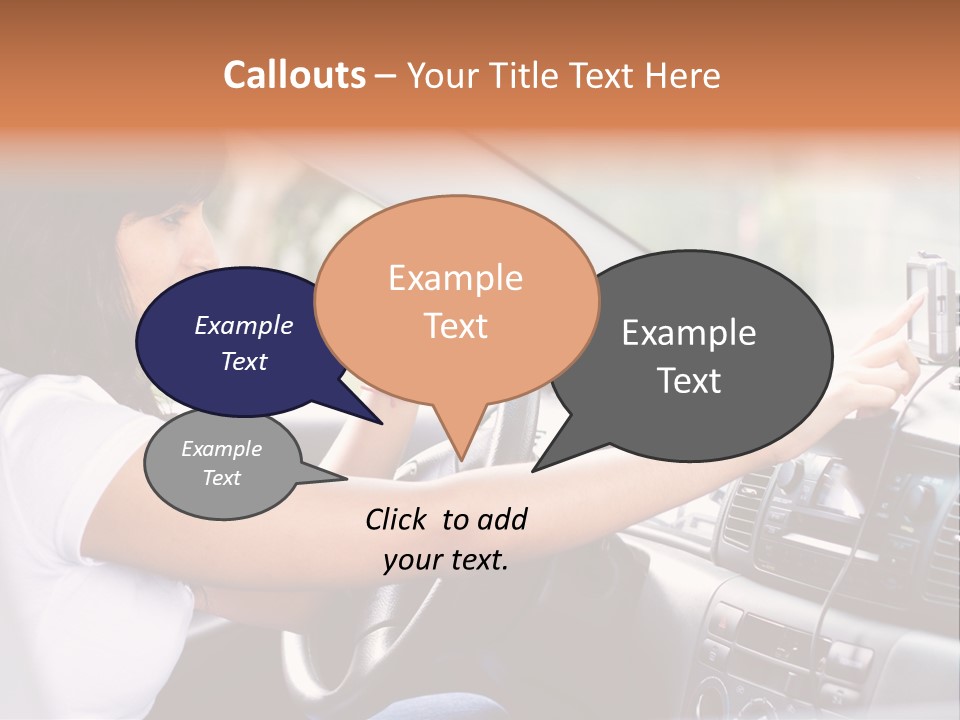 Wheel Use Woman PowerPoint Template
