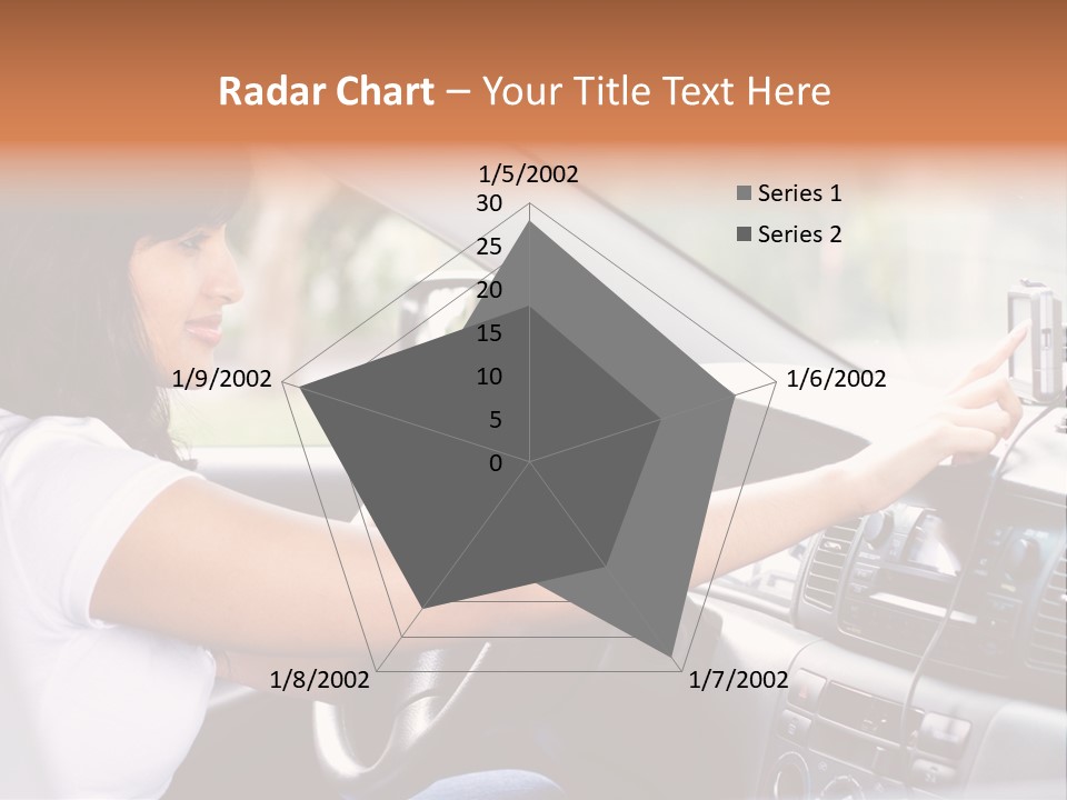 Wheel Use Woman PowerPoint Template