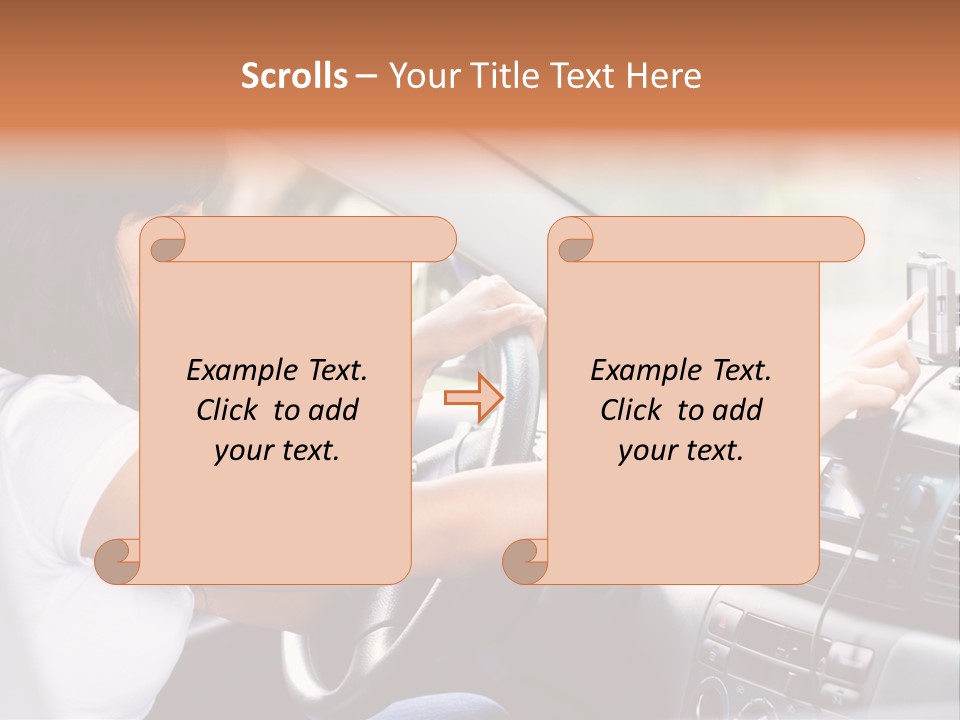 Wheel Use Woman PowerPoint Template