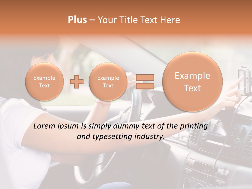 Wheel Use Woman PowerPoint Template