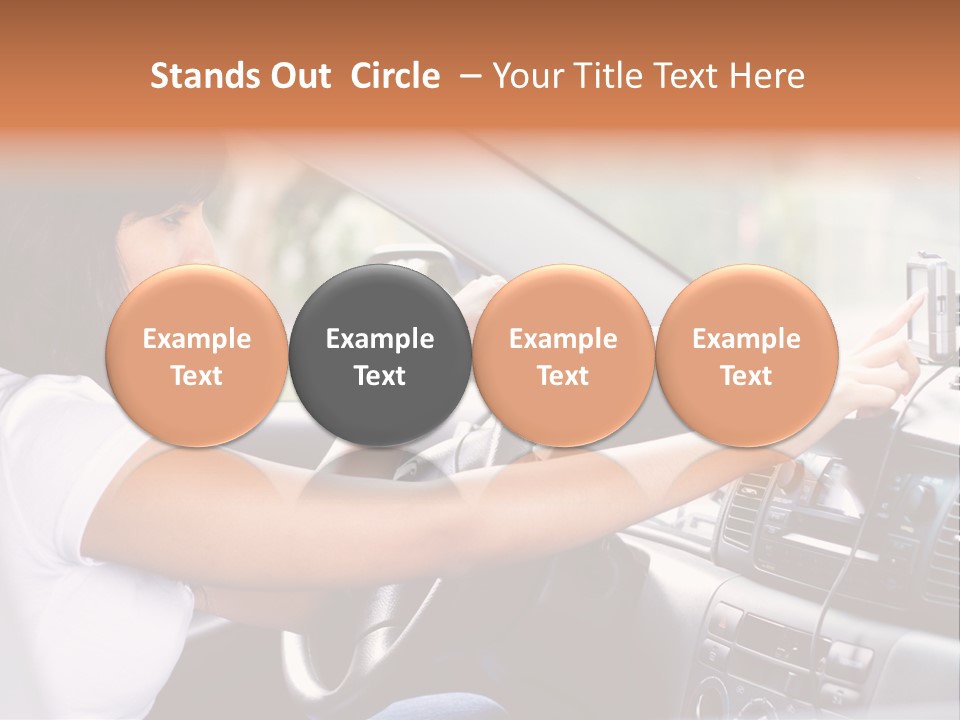 Wheel Use Woman PowerPoint Template