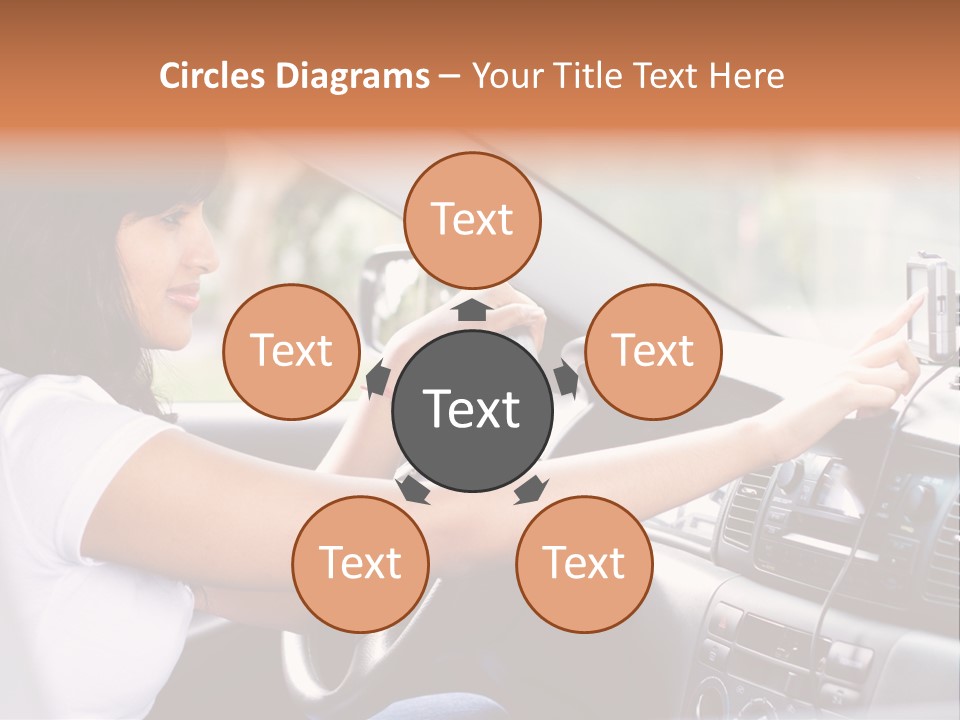 Wheel Use Woman PowerPoint Template