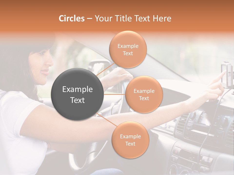 Wheel Use Woman PowerPoint Template