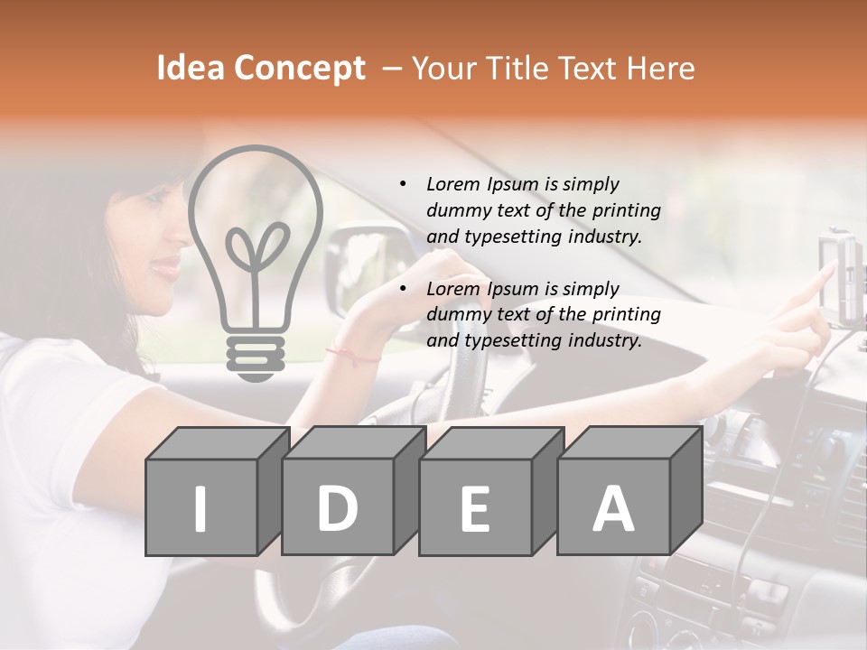 Wheel Use Woman PowerPoint Template