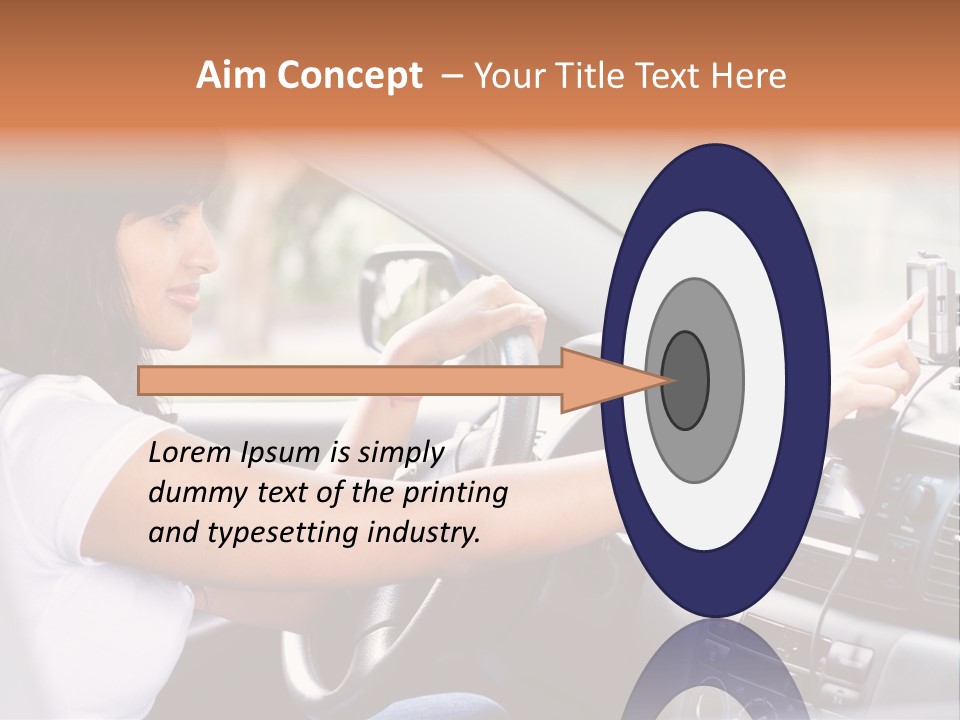Wheel Use Woman PowerPoint Template