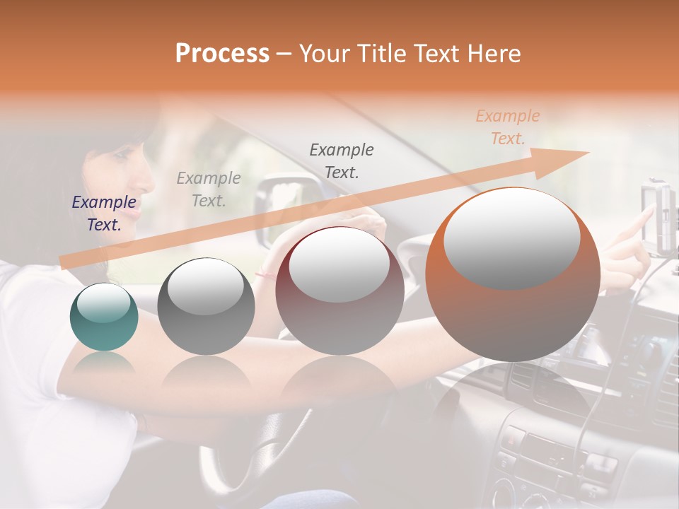Wheel Use Woman PowerPoint Template