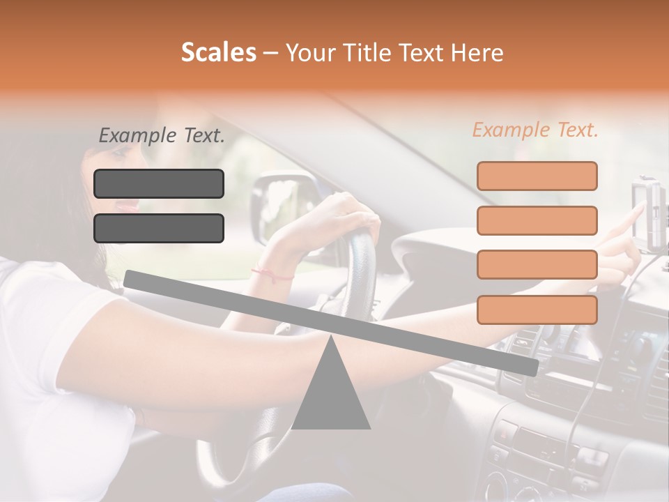 Wheel Use Woman PowerPoint Template